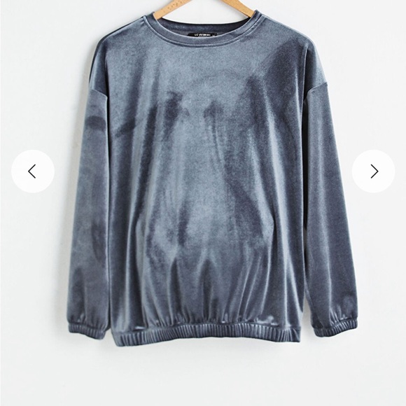 LCW Maternity Shiny Gray Velvet Maternity Sweatshirt & Sweatpants Small - Picture 5 of 15